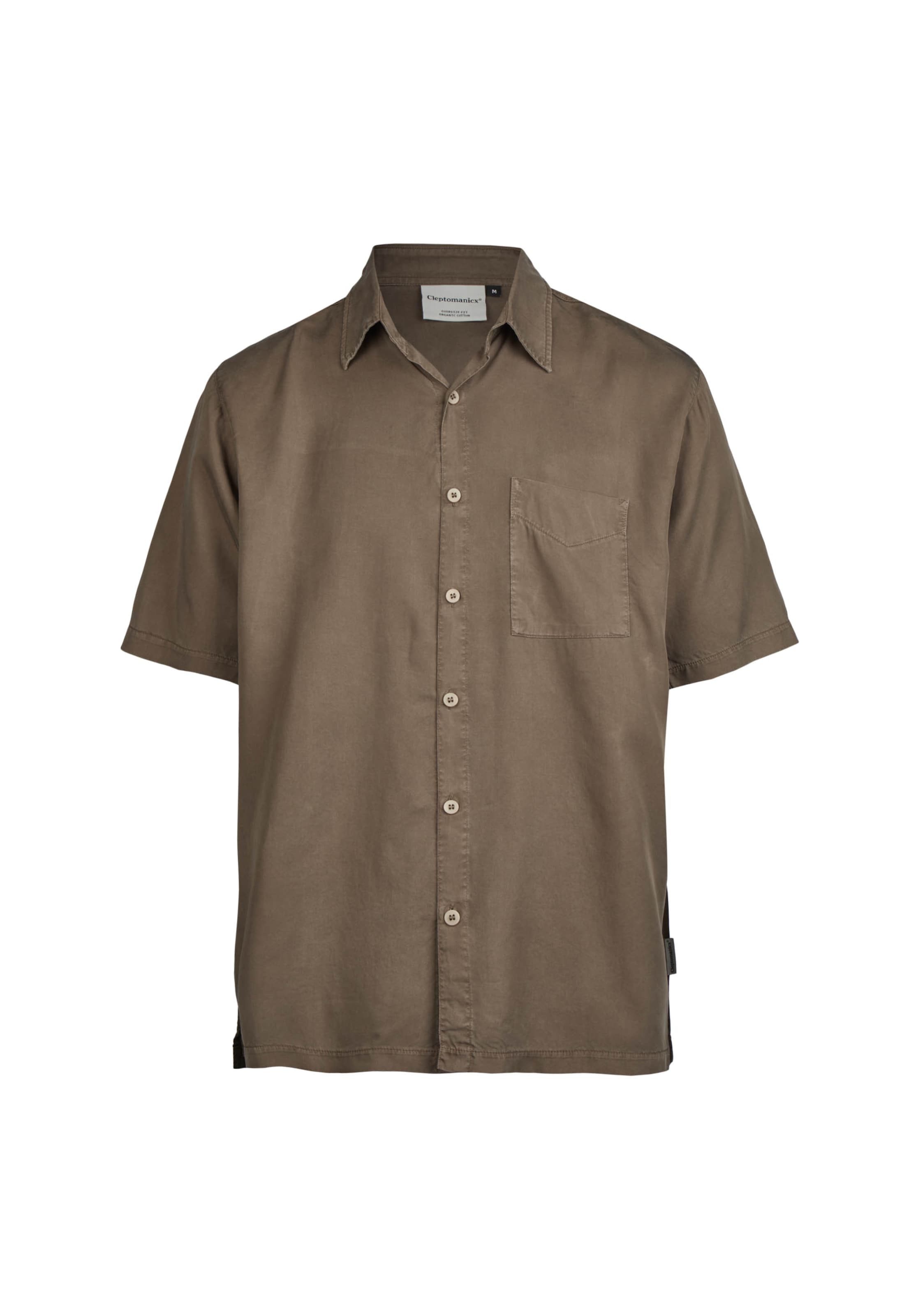 Cleptomanicx Regular Fit Kurzarmhemd 'Easy' in Braun: Vorderseite