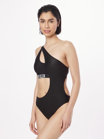 Calvin Klein Swimwear Bralette Swimsuit in Black: front