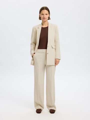 SELECTED FEMME Wide leg Pleated Pants in Beige