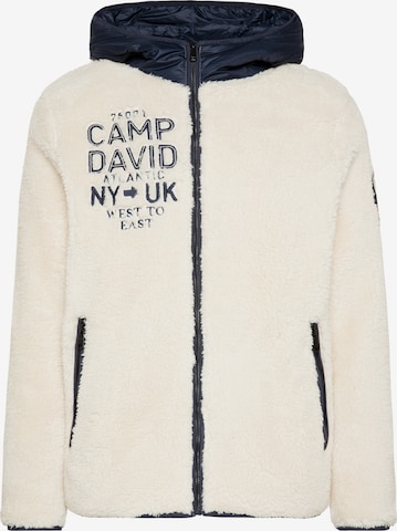 CAMP DAVID Fleece Jacket in Beige: front