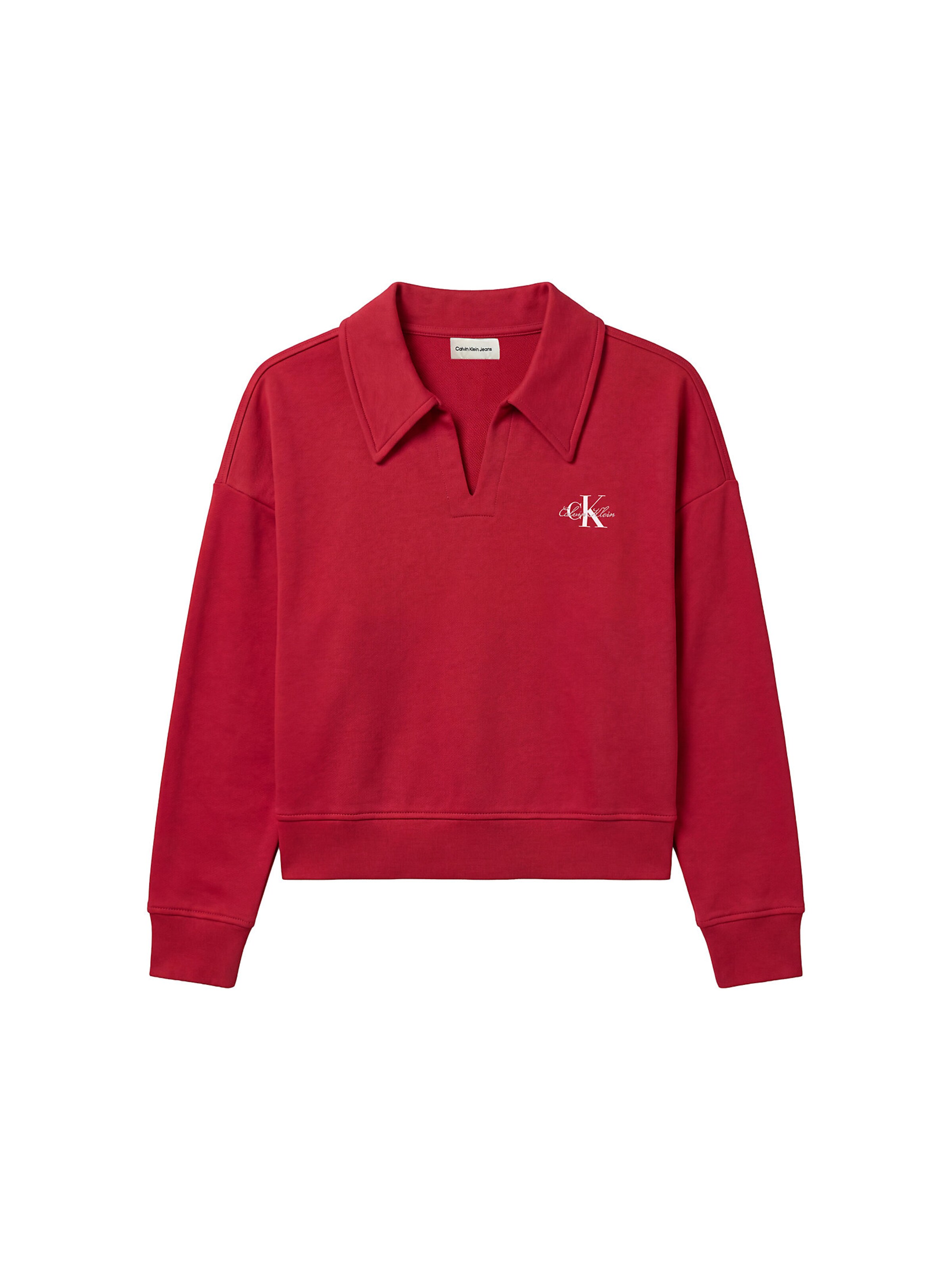 Calvin Klein Jeans Sweatshirt in XXS in blutrot / silber, Produktansicht