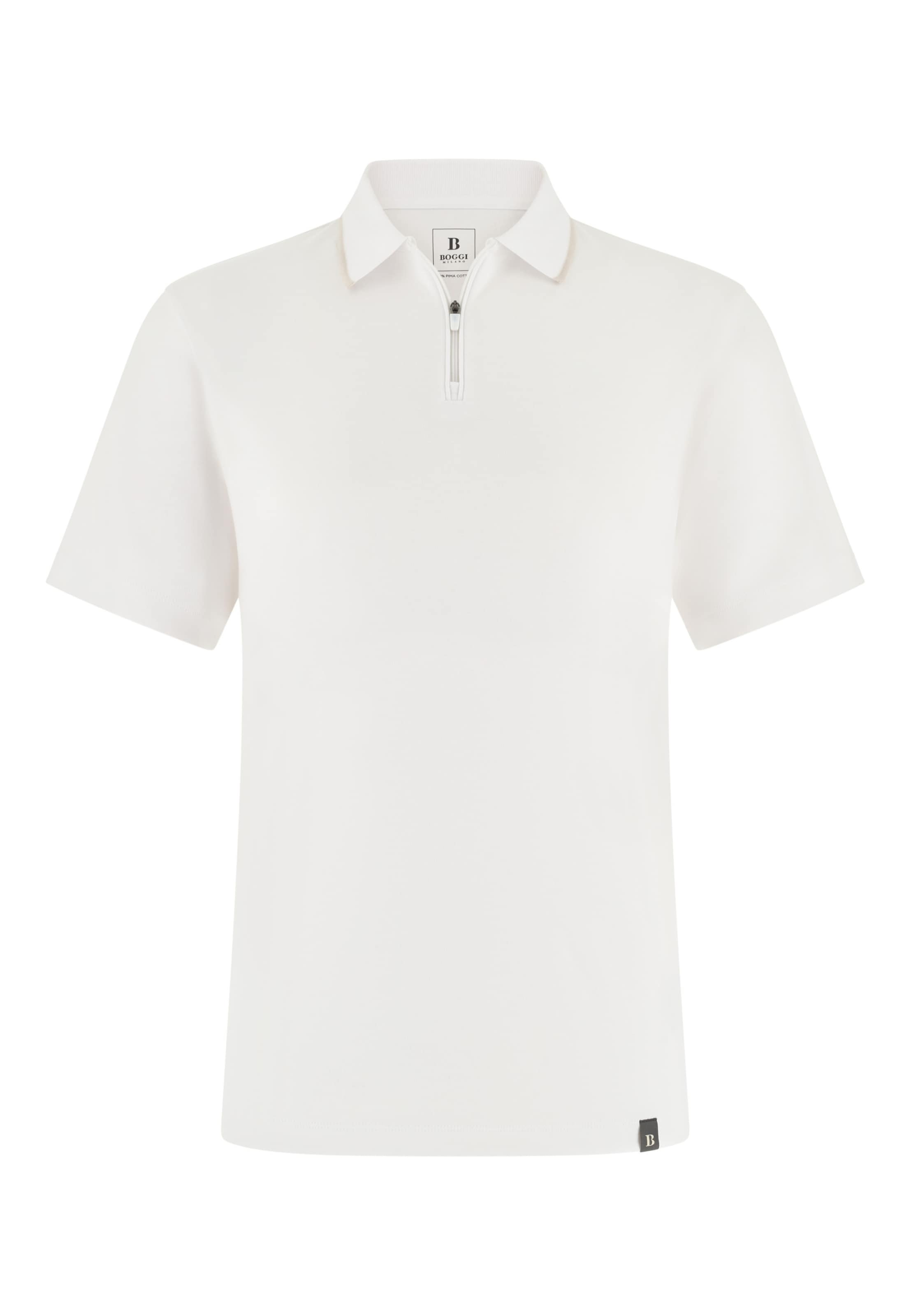 T-Shirt 'Pima Interlock' Boggi Milano en blanc : devant