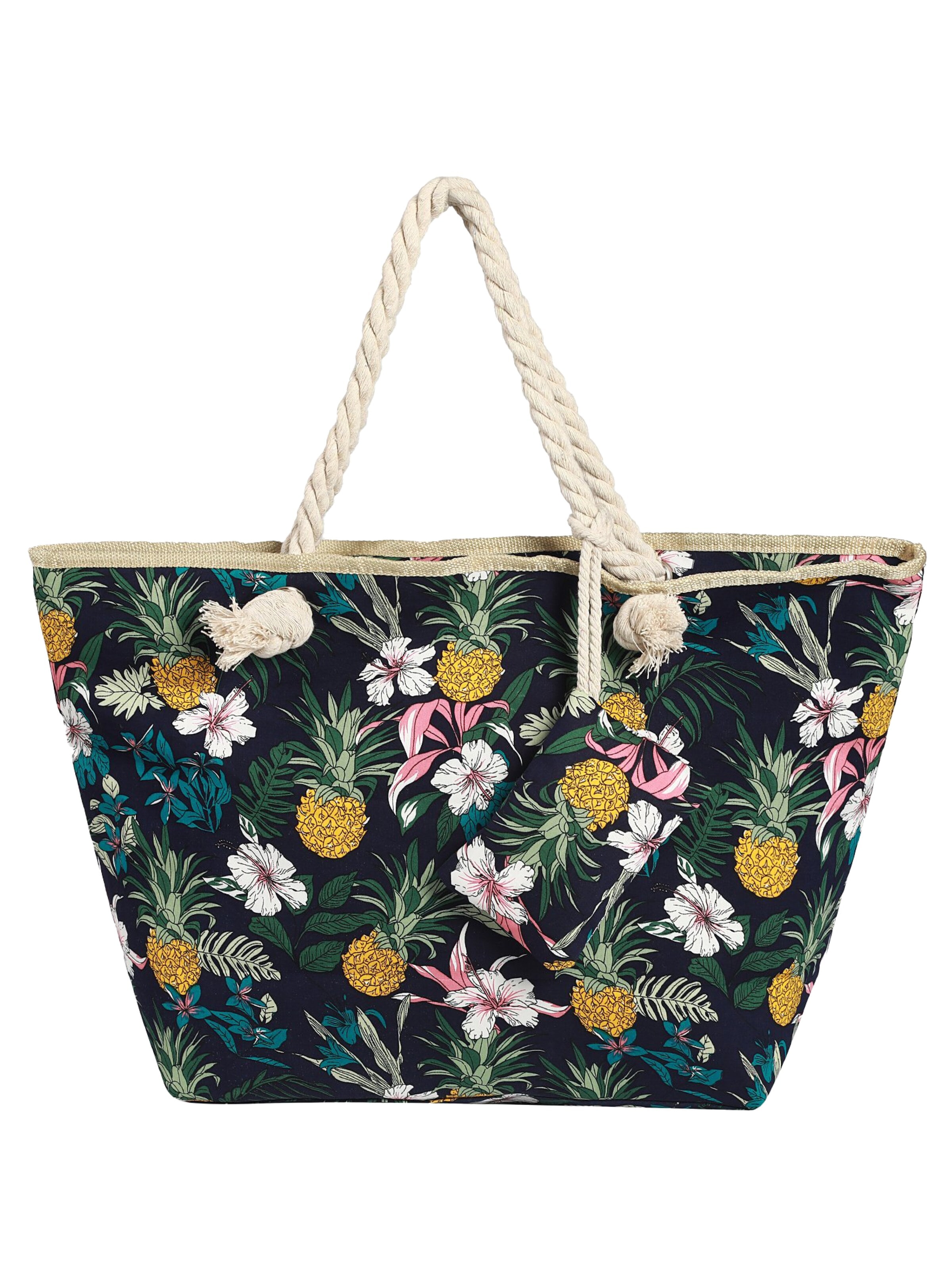DonDon Strandtasche 'DonDon Strandtasche mit Reißverschluss Shopper Beach bag Badetasche Bunte Welt'‌‌ in Grün: Vorderseite