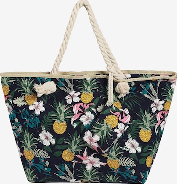 DonDon Beach Bag 'DonDon Strandtasche mit Reißverschluss Shopper Beach bag Badetasche Bunte Welt' in Green: front