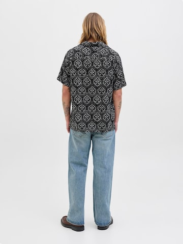 JACK & JONES Comfort fit Button Up Shirt 'JORHydra Noto' in Black