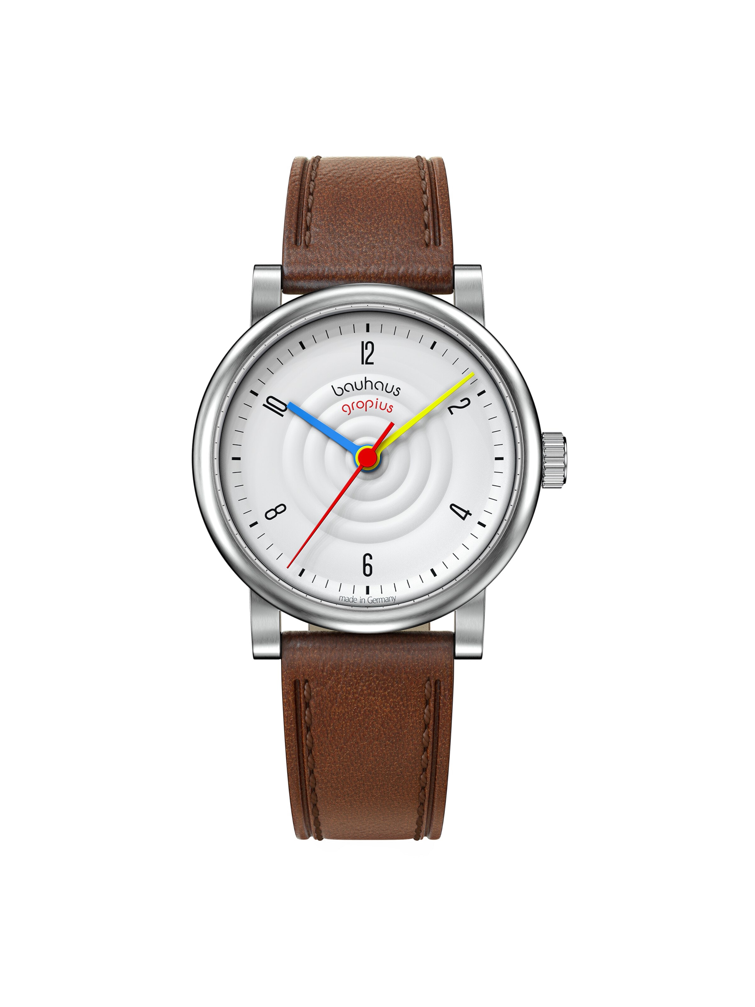WALTER GROPIUS Analog Watch 'SOUND OF BAUHAUS AUTOMATIK' in White: front
