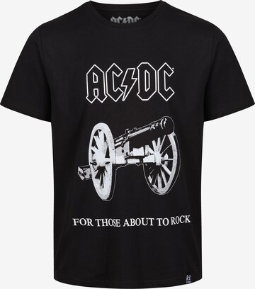 Recovered Shirt 'ACDC 'For Those About Rock'' in Zwart: voorkant