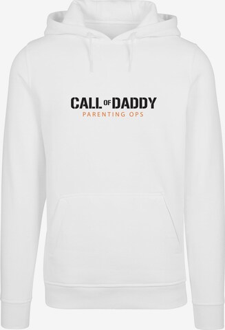 Merchcode Sweatshirt 'Fathers Day - Call of Daddy' in Wit: voorkant