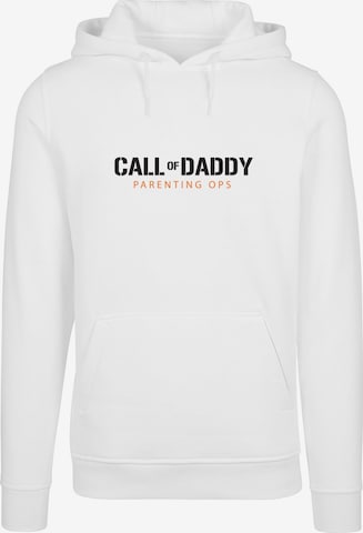 Merchcode Sweatshirt 'Fathers Day - Call of Daddy' in Wit: voorkant