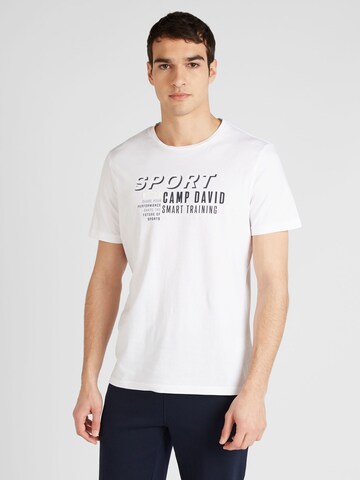 T-Shirt CAMP DAVID en blanc : devant