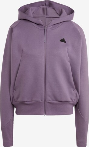 ADIDAS SPORTSWEAR Athletic Zip-Up Hoodie 'Z.N.E. ' in Purple: front