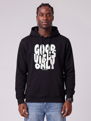 Sweat-shirt ' Good vibes only ' Watapparel en noir : devant