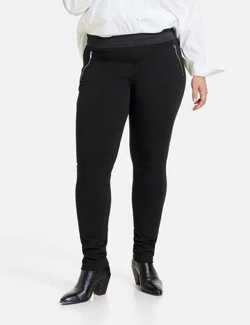 SAMOON Skinny Leggings in Zwart: voorkant