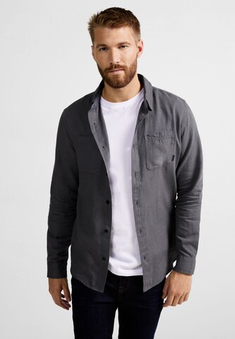 Street One MEN Regular fit Button Up Shirt in Grey: front