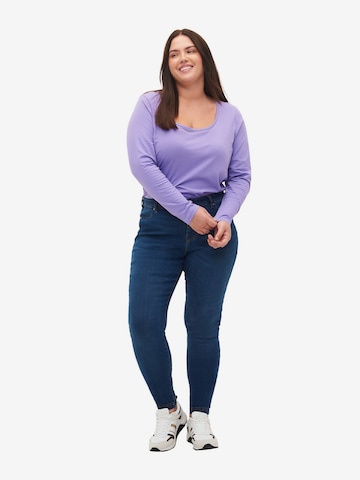 Zizzi Skinny Jeggings - Modrá: predná strana