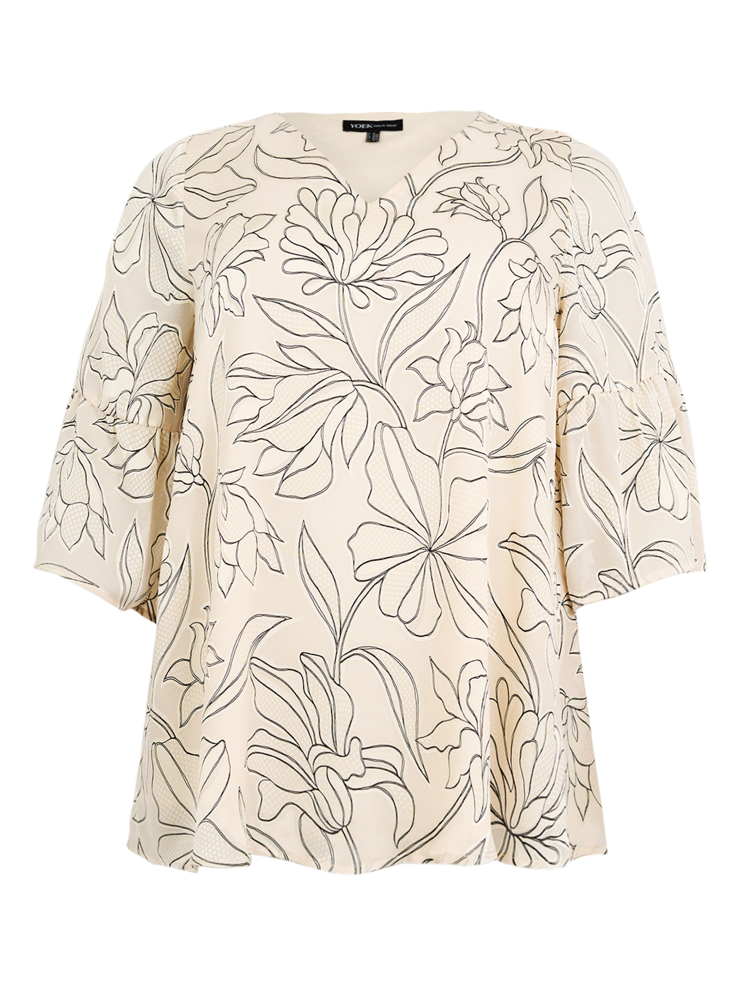 YOEK Blouse in Beige: voorkant