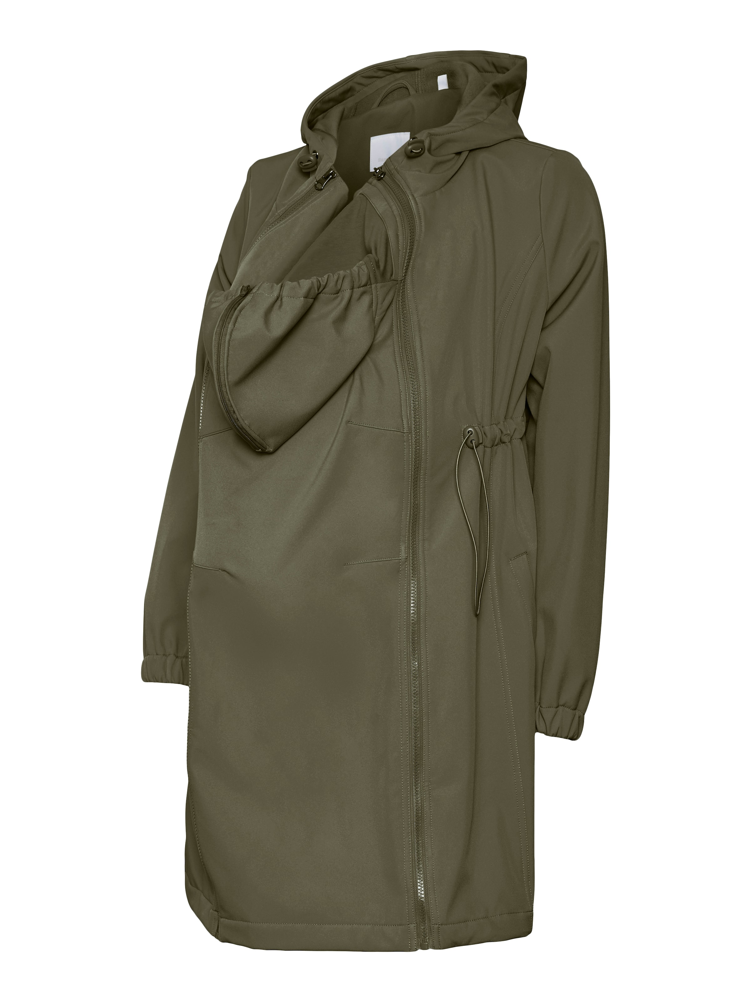 MAMALICIOUS Funktsionaalne mantel &#x27;MLNell&#x27;, värv roheline: eest vaates