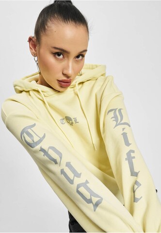 Thug Life Sweatshirt 'Caution' in Yellow