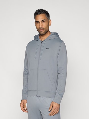 NIKE Αθλητική ζακέτα φούτερ 'FLEX' σε γκρι: μπροστά