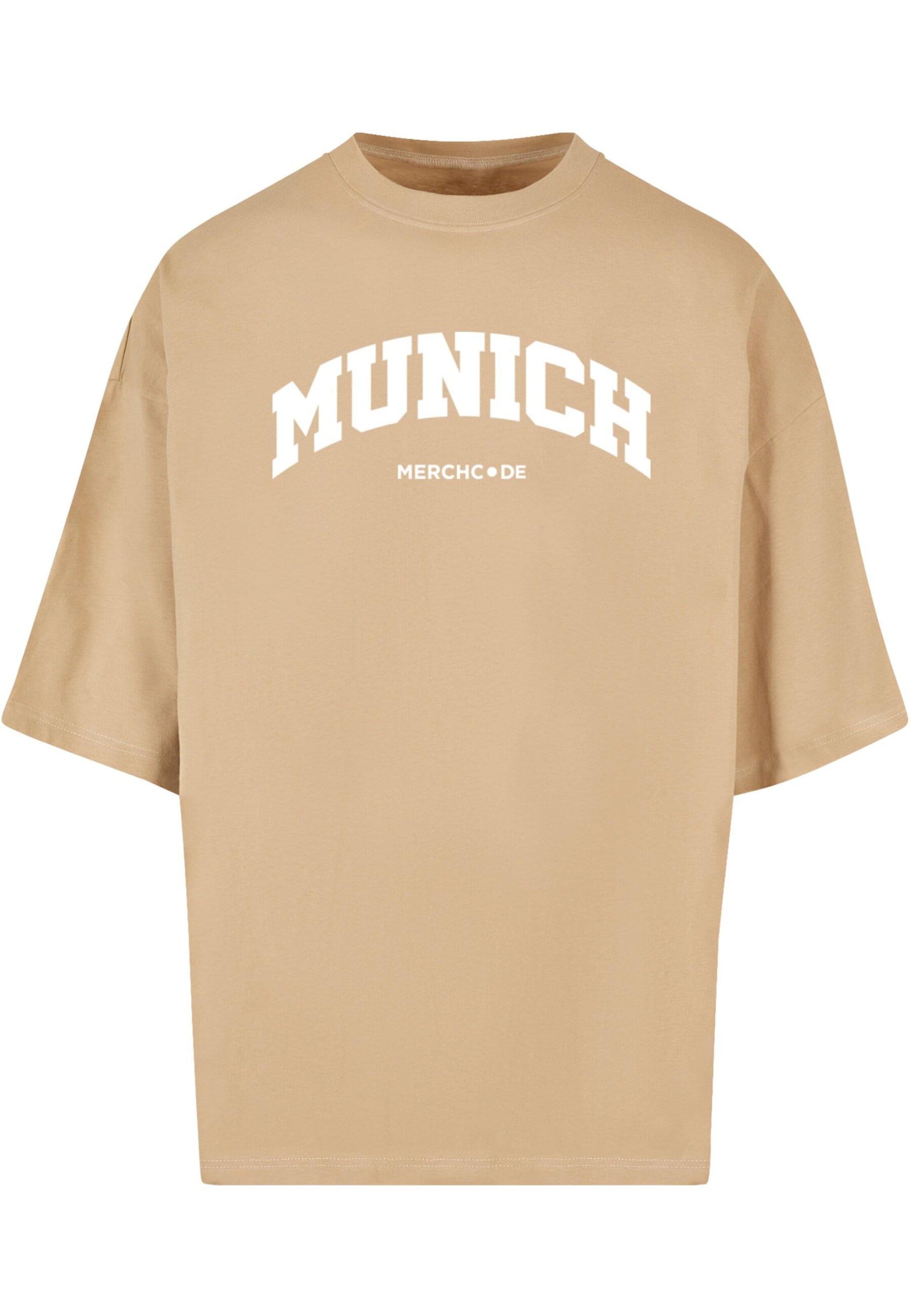 Merchcode Shirt 'Munich Wording' in Beige: front