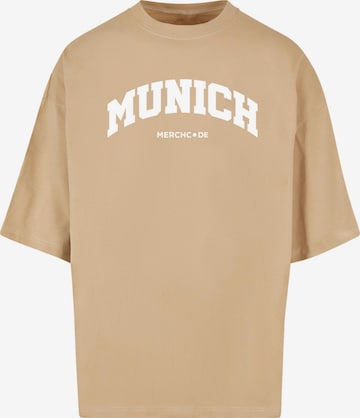 Merchcode Shirt 'Munich Wording' in Beige: predná strana
