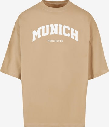 Merchcode Shirt 'Munich Wording' in Beige: Vorderseite
