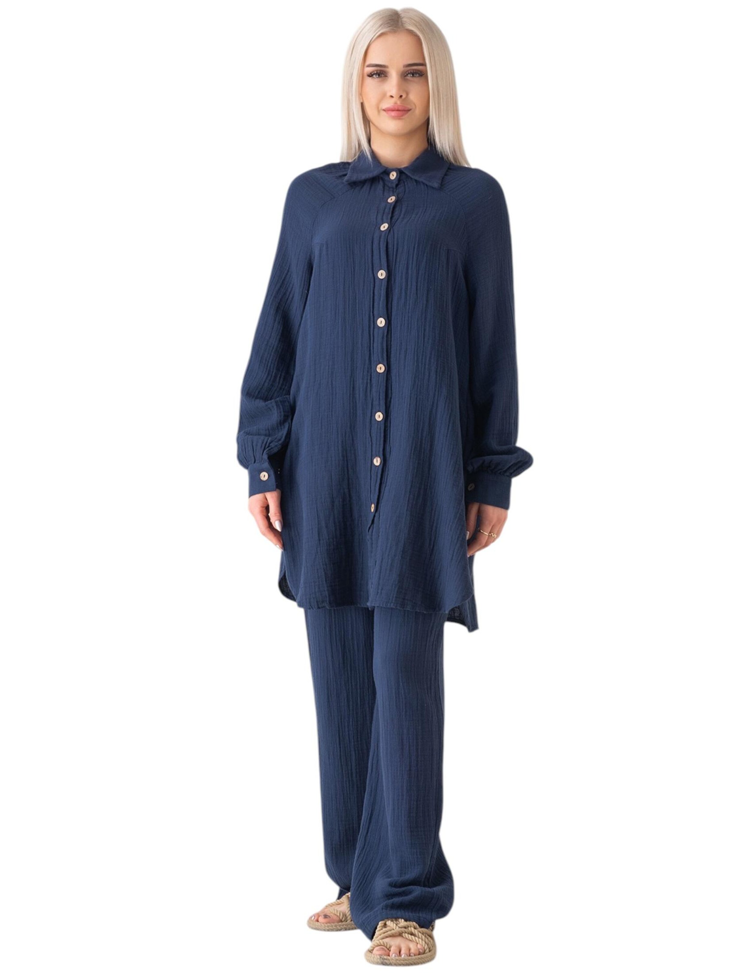 WENOR Bluse 'Noura Modest'‌‌‌ in Blau