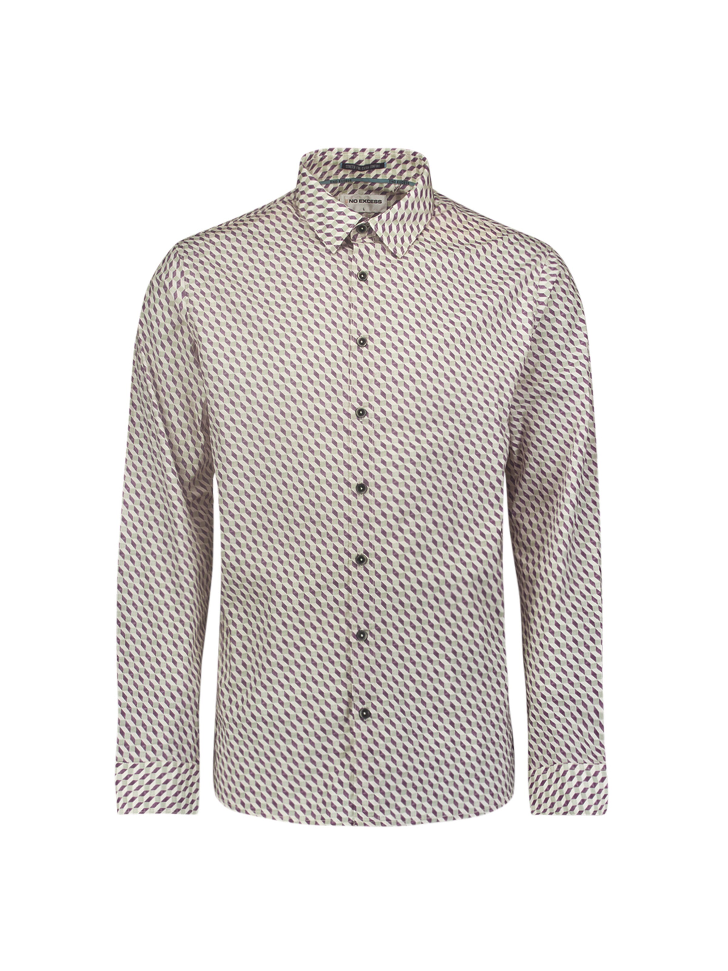 No Excess Regular fit Button Up Shirt in Beige: front