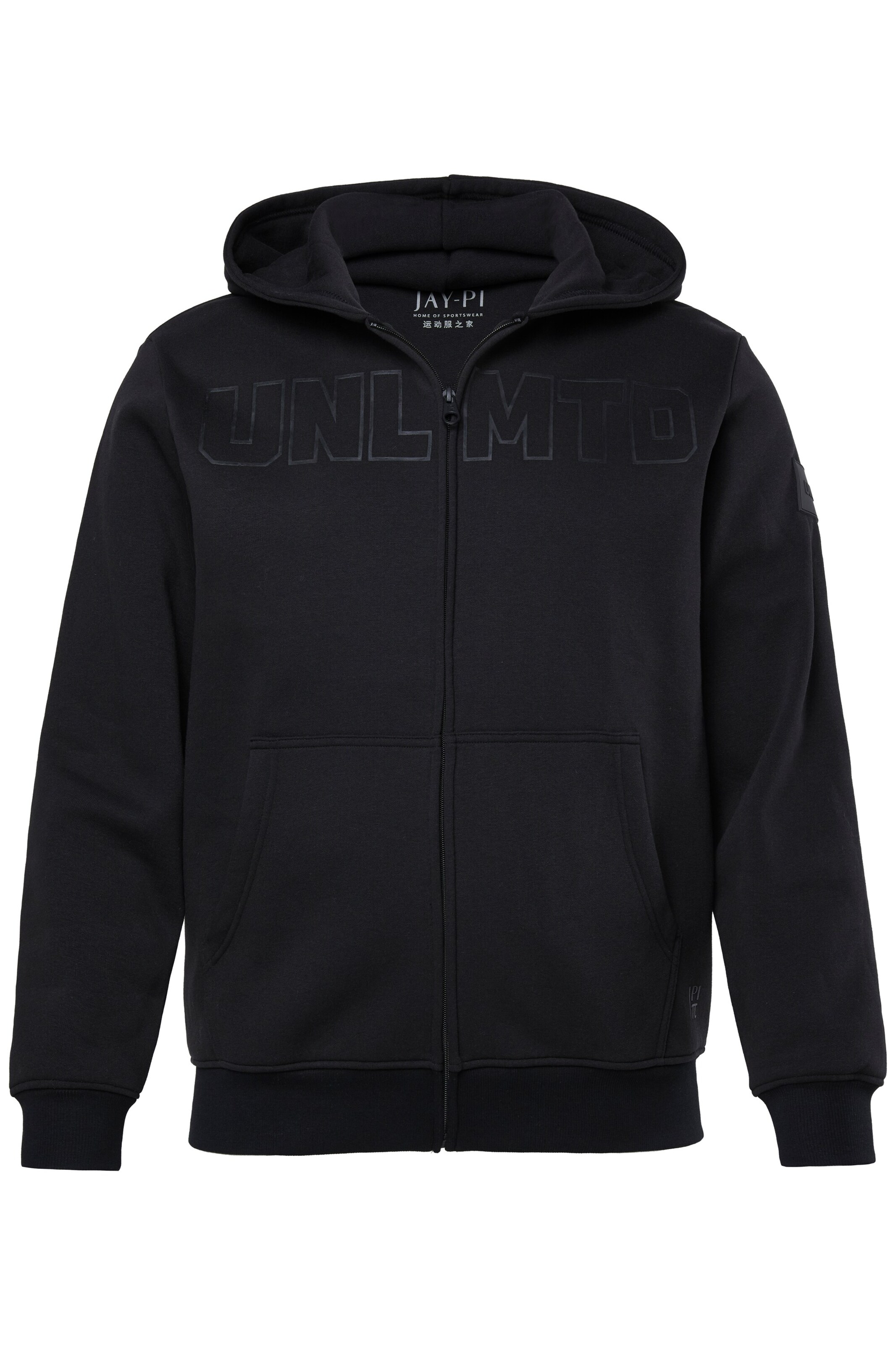 JAY-PI Sweatjacke in Schwarz: Vorderseite