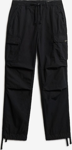 Superdry Wide leg Cargo Pants in Black: front