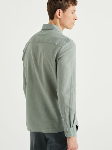 WE Fashion Slim fit Button Up Shirt in Green