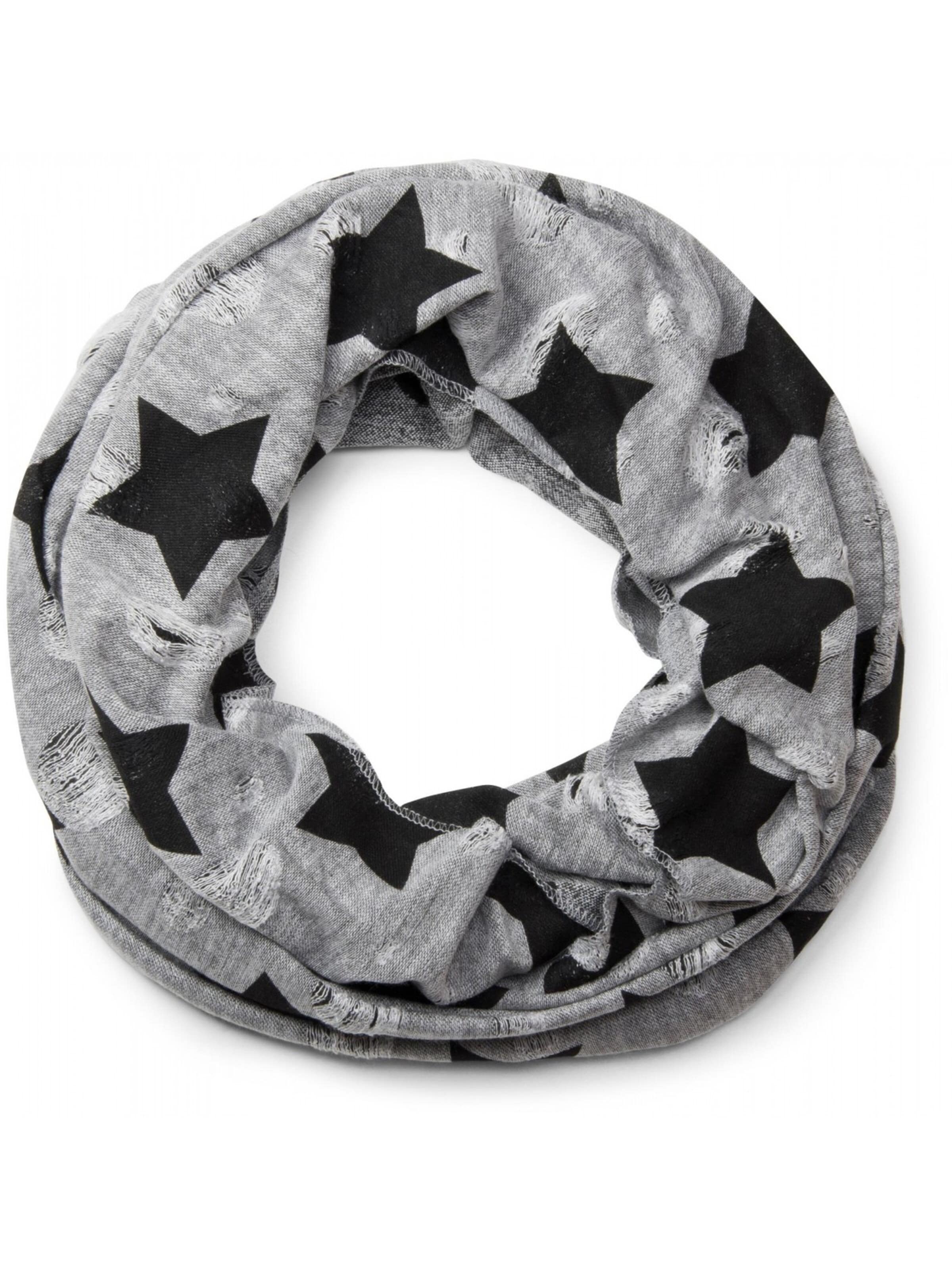styleBREAKER Schlauchschal 'Loop Schal mit Sterne und Punkte Muster'‌‌‌‌‌‌‌‌‌ in Grau: Vorderseite