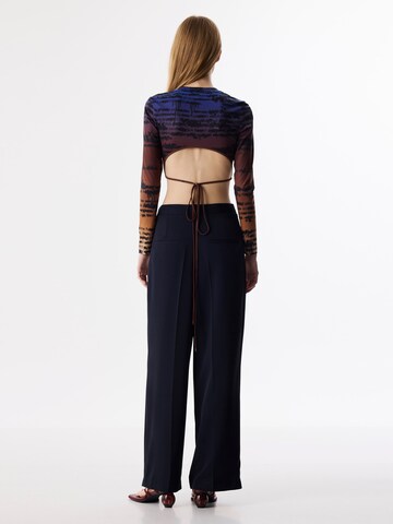Wide Leg Pantalon à pince Twist en bleu