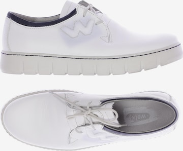 Wolky Flats & Loafers in 41 in White: front