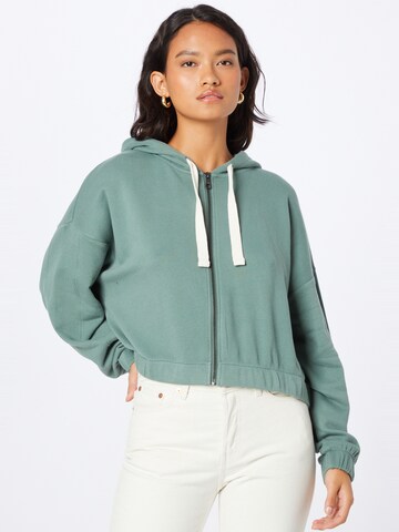 TOM TAILOR DENIM Zip-Up Hoodie in Green: front