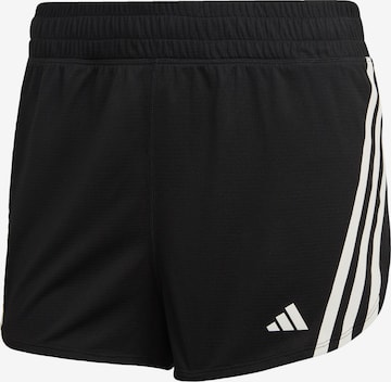 juoda ADIDAS PERFORMANCE Standartinis Sportinės kelnės 'Run Icons 3-Stripes Low Carbon': priekis