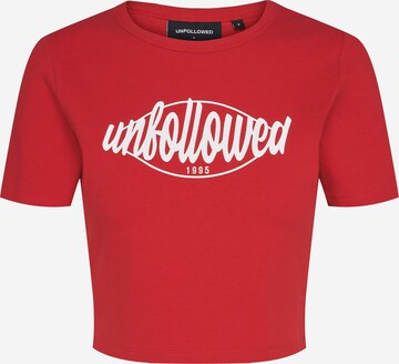 UNFOLLOWED x ABOUT YOU Majica 'GIRLFRIEND' | rdeča barva: sprednja stran