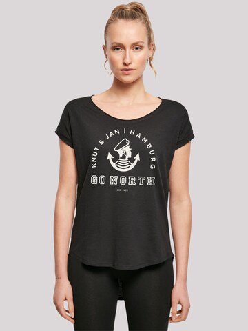 T-shirt 'Go North Knut & Jan Hamburg' F4NT4STIC en noir : devant
