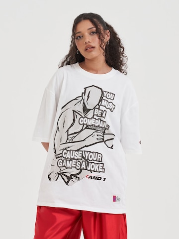 AND1 T-shirt 'Comedian' i vit: framsida