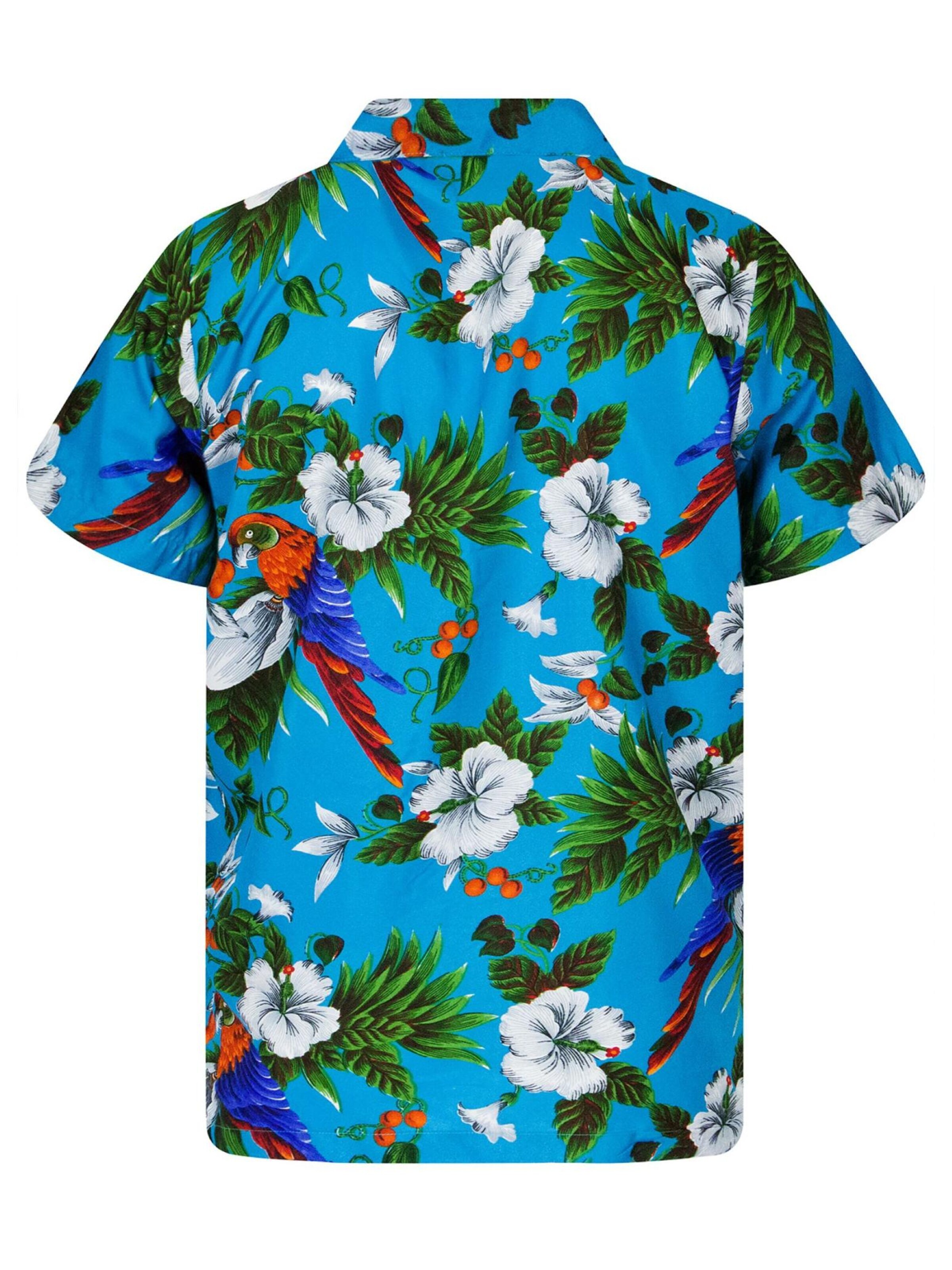 King Kameha Shirt 'Cherryparrot' in Blue