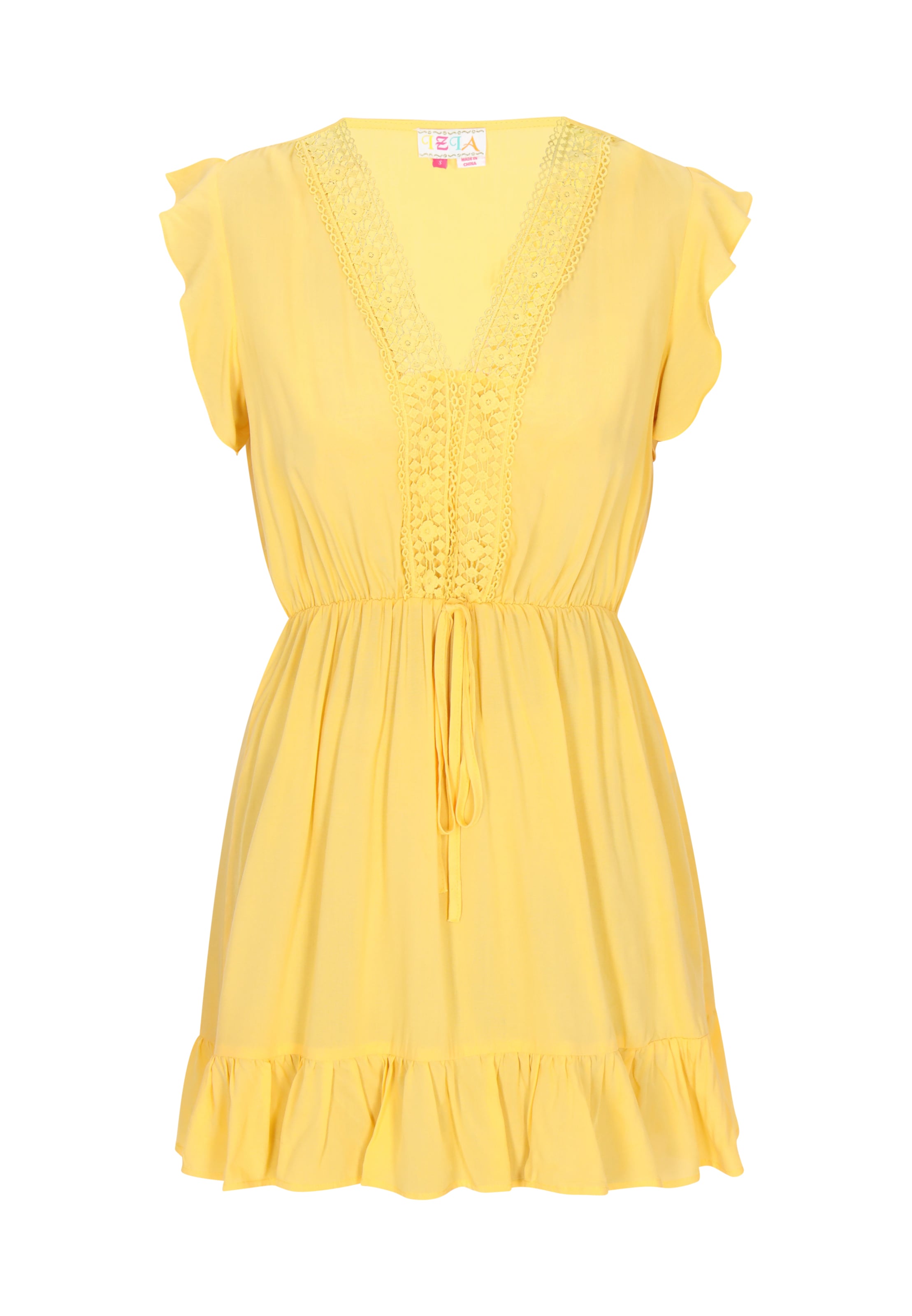 IZIA Suvekleit 'Boho', värv kollane: eest vaates