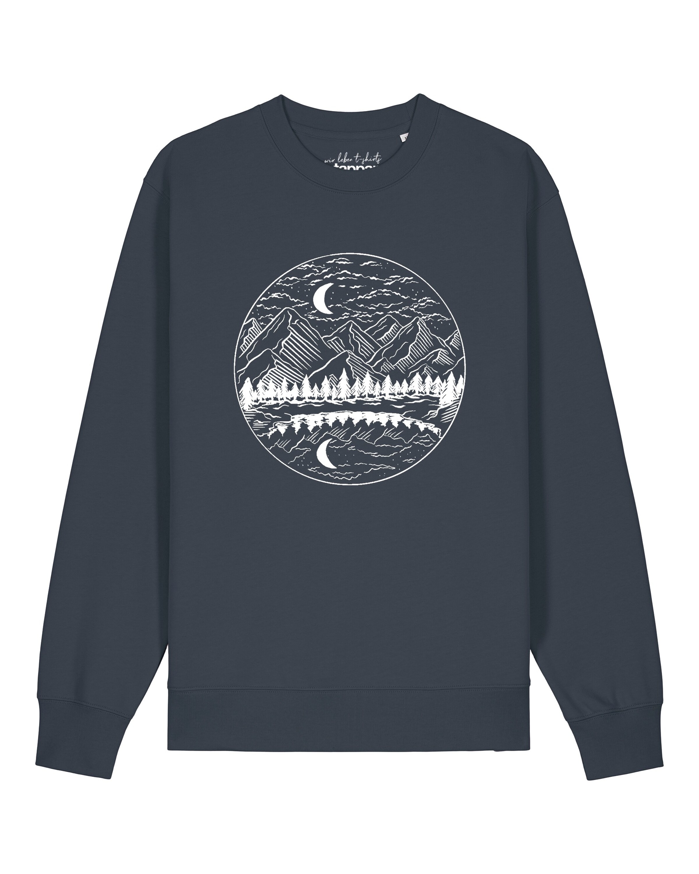 Watapparel Sweatshirt 'Mountains By Night' in Grijs: voorkant