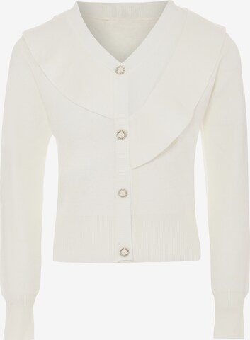 NAEMI Knit Cardigan in White: front