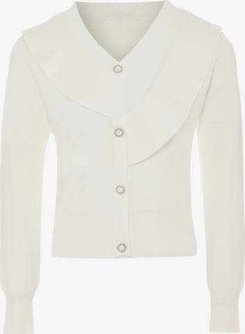 NAEMI Knit Cardigan in White: front