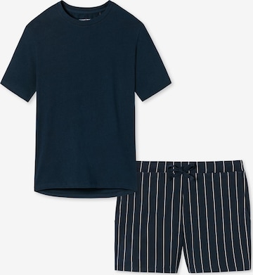 SCHIESSER Pyjama 'Organic Cotton' in Blau: Vorderseite