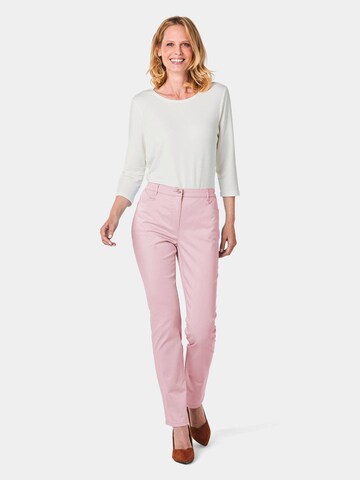 Goldner Slimfit Hose 'Carla' in Pink