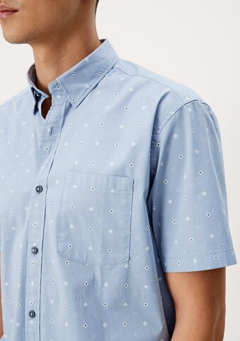 s.Oliver Regular Button Up Shirt in Blue