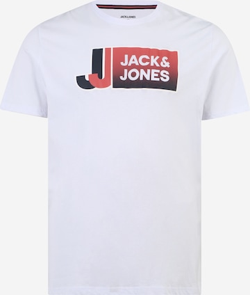 balta Jack & Jones Plus Marškinėliai 'LOGAN': priekis