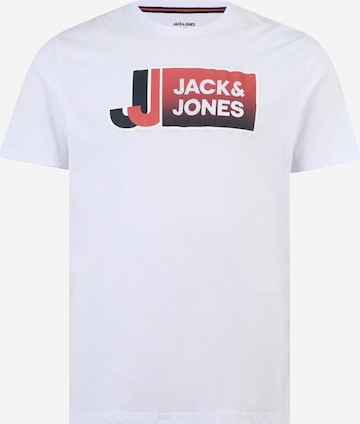 Jack & Jones Plus - Camiseta 'LOGAN' en blanco: frente