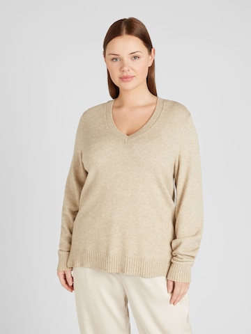 Vila Curve Pullover 'RIL' in Beige: predná strana